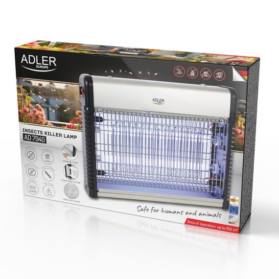 Знищувач комах Adler AD 7940 електрична лампа від комарів і мух UV до 150 м² | Зображення 9