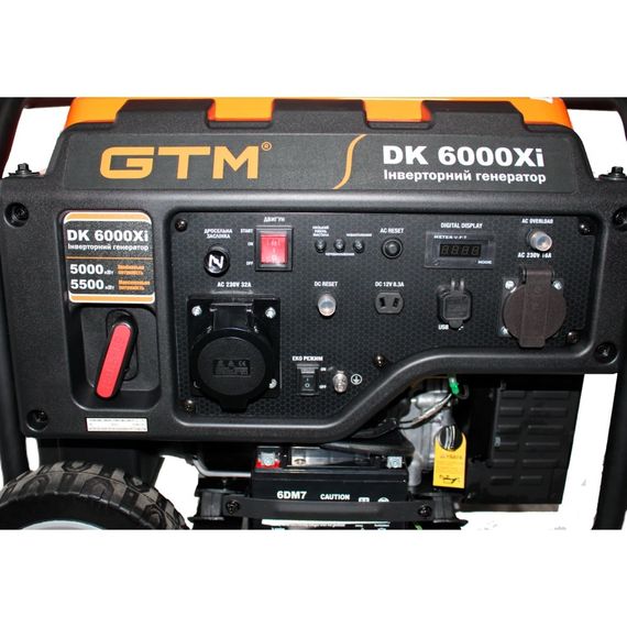 Генератор электроэнергии бензиновый GTM DK6000Xi(5.5 кВт, 220 В, AVR, 1.5 л/час, 44 кг) | Зображення 3
