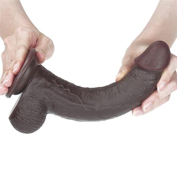 Фаллоимитатор - Sliding-Skin Dual Layer Dong 9" Black sexstyle | Зображення 4