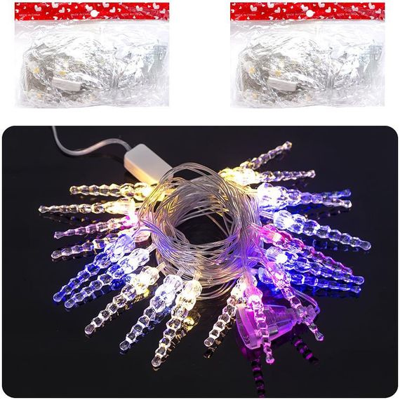 Гірлянда електрична LED "Бурульки" D-23, 4 метри 20 лампочок, мультиколір | Зображення 1