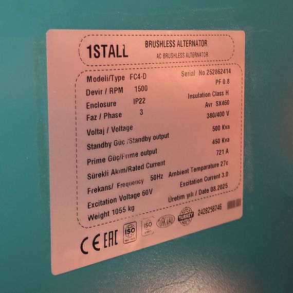 Дизельний генератор OYAL OYS-500 C-SDEC SMG258TAD45 500 кВА/400 кВт, генератор OYL355S, витрата палива при 75% навантаження - 73,5 | Зображення 7