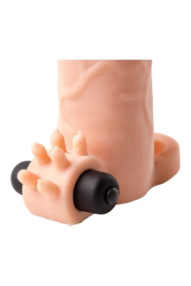 Насадка на пенис Virgite S5 с вибрацией, бежевая, 20 см sexstyle | Зображення 3