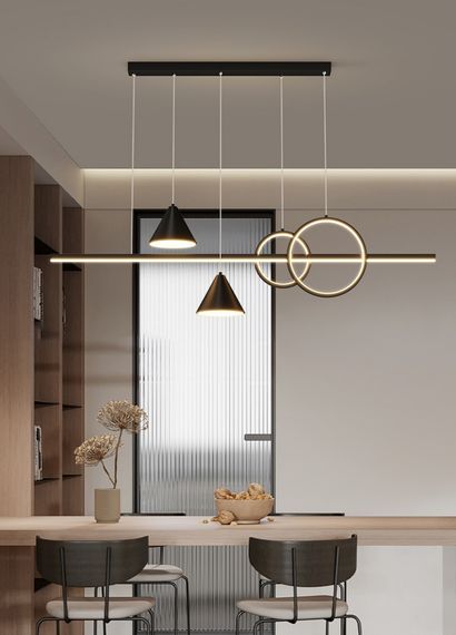 Люстра світлодіодна підвісна LED світильник для квартири на стелю лед 27599 Чорний 30-160х15х100 см.