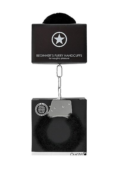 Наручники - Ouch! Beginner's Handcuffs Furry Black Sex Aura | Зображення 4