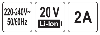 Зарядний пристрій акумулятора Li-Ion 20 В 2 А/год STHOR-78260 | Зображення 3