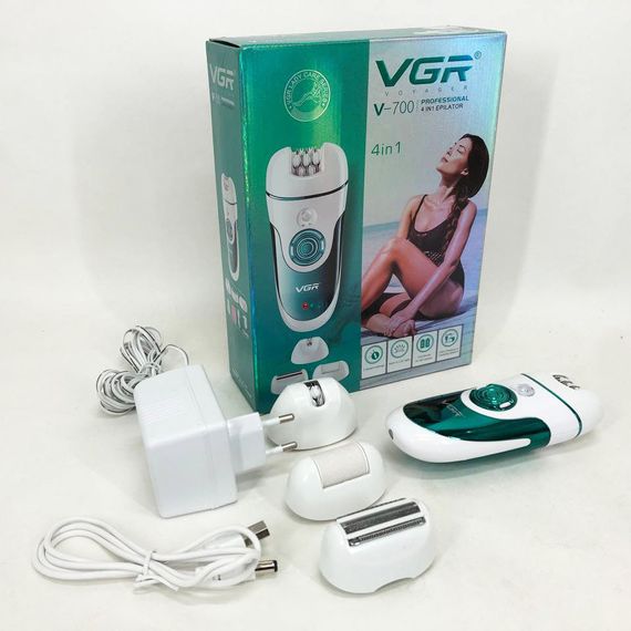 Эпилятор VGR V-700 Женский беспроводной с подсветкой для ног и зоны WE-787 бикини, пемза | Зображення 6
