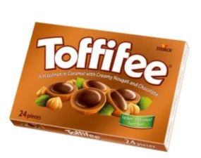 Конфеты в коробке Toffifee, 200 г (24 шт.), Германия. Конфеты шоколадные с целым фундуком