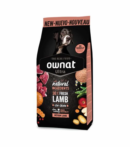 Сухой корм для собак средних пород с ягненком Ownat Ultra Dog Medium Lamb, 3 кг
