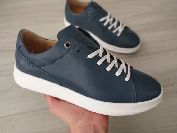 Кожаные кеды синего цвета 40 размер! Легкие кеды благодаря ЭВА подошве | Зображення 6