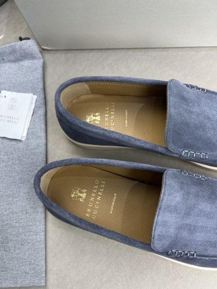 Мокасини Brunello Cucinelli Gray Purple темно-сірі ob422 | Зображення 1