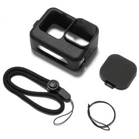 Силиконовый защитный чехол для GoPro Hero 9 10 11 12 Black ремешок крышка чёрный (1820209485)