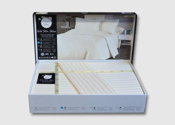 Постільна білизна Cotton Shine Stripe Satin 200х220 Krem | Зображення 2