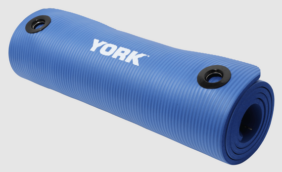 Мат для фітнесу з отворами York Fitness NBR 1см синій