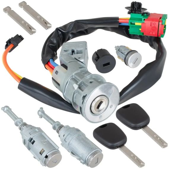 Citroen C3 I (від 2002-) комплект замків (запалювання + личинки в передні двері + багажник + ключі) 4162.AG, Сітроєн С3 1