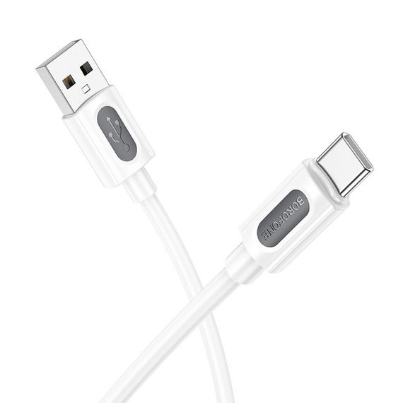 Дата кабель Borofone BX114 Structure USB to Type-C 3A (1m) White | Зображення 1