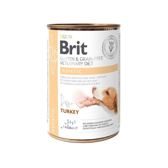Вологий корм Brit Grain Free Veterinary Diets Hepatic для собак для підтримки функцій печінки при печінковій недостатності з