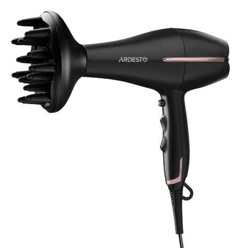 Фен 1850-2200W (2 швидкості/3 темпер.режими) чорний/золотий HD-Y220PRO Ardesto