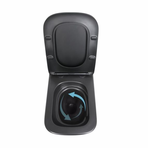 Унітаз підвісний Qtap Tern New Ultra Quiet безобідковий з сидінням Soft-close MATT BLACK QT17332303ASMB | Зображення 5