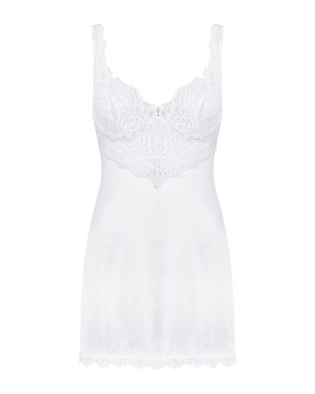 (SALE) Сорочка Obsessive Amor Blanco underwire chemise & thong white S/M Sex Aura | Зображення 2