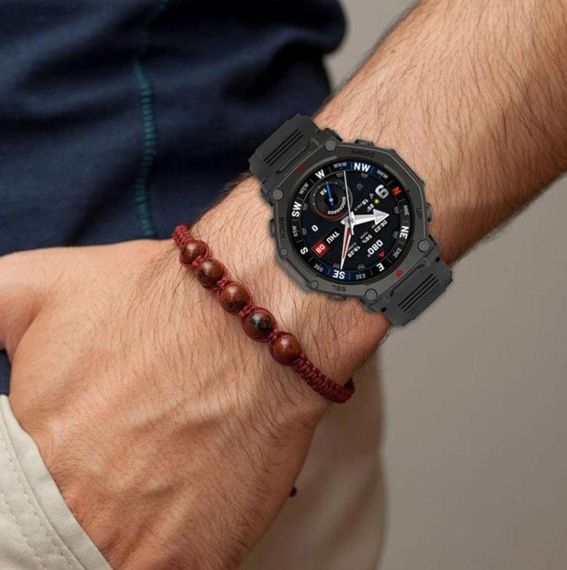 Силіконовий ремінець Primolux для смарт-годинника Amazfit T-Rex 3 Pro 48mm - Black | Зображення 7