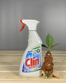Clin Lemon 500 мл — Засіб для миття вікон і дзеркал без розводів, з ароматом лимону