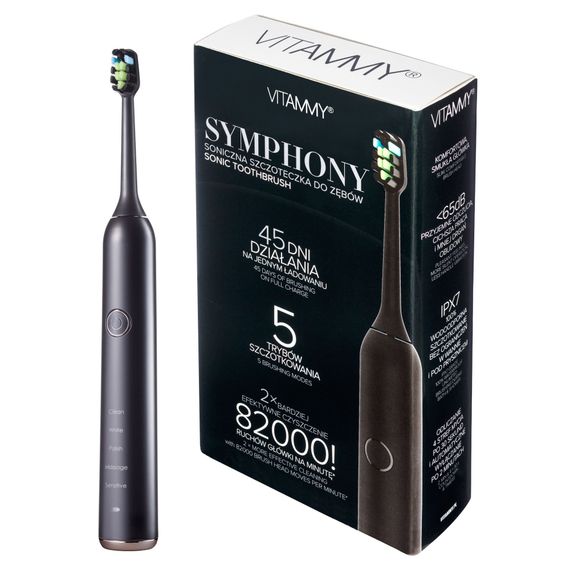 Електрична зубна щітка Vitammy Symphony Black, чорна