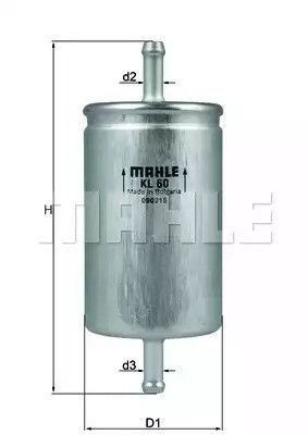 Фільтр паливний Caddy II 1.4/1.6i/Citroen/Opel, MAHLE/KNECHT (KL60) | Зображення 2