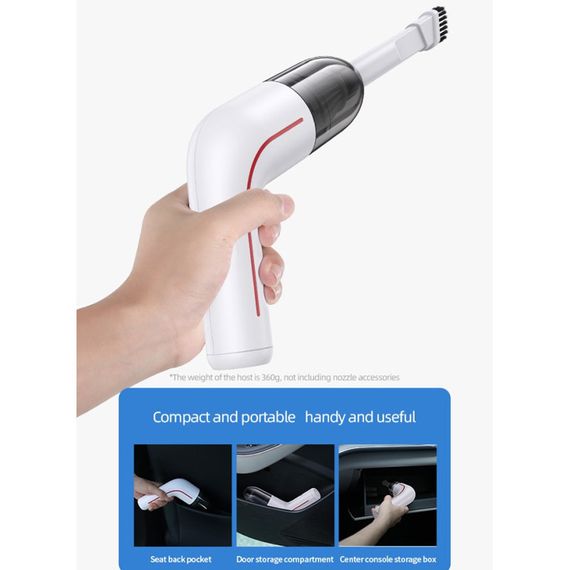 Портативный пылесос Usams US-ZB253 Mini LEJ Series White | Зображення 2