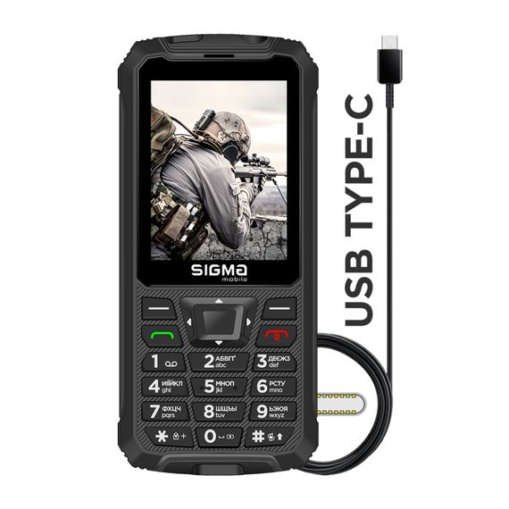 Мобільний телефон Sigma X-treme PR68 Type-C Black (4827798122419) | Зображення 1