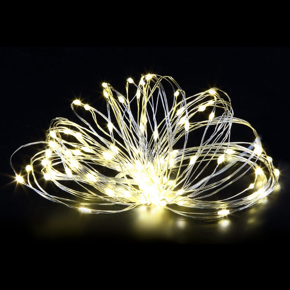 Светодиодная гирлянда Роса 50 LED 5м теплый белый на батареках | Зображення 1