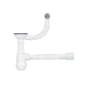 Сифон для кухонної мийки ANIplast 3 1/2''х40 мм з різьбовим випуском, з круглим переливом A0145SP15EU