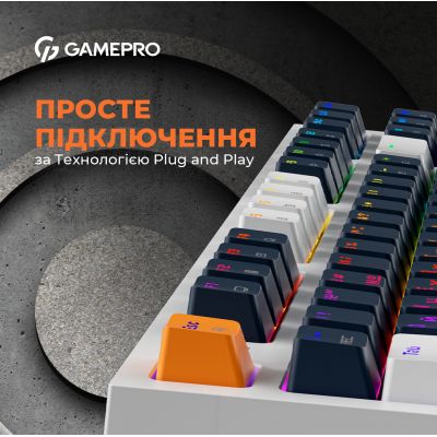 Клавиатура GamePro MK180W Hot-Swap Red Swich RGB USB UA White (MK180W) | Зображення 5
