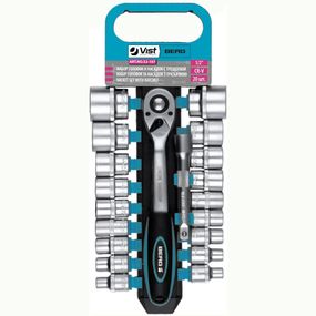 Набір головок з тріскачкою 1/2" (8–32мм), Cr-V, 20шт Berg | 52-107