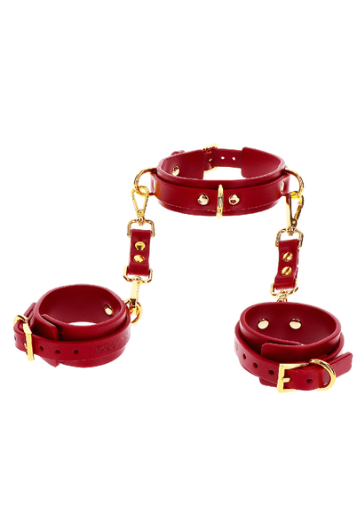 Нашийник з наручниками ing Collar and Wrist Cuffs Red Sex Aura