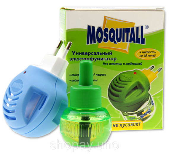 Комплект від комарів, прилад + рідина 45 ночей Mosquitall універсальний захист
