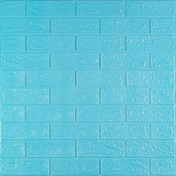 3D панель самоклеюча цегла Бірюза 700х770х3мм (002-3) Sticker Wall SW-00000573