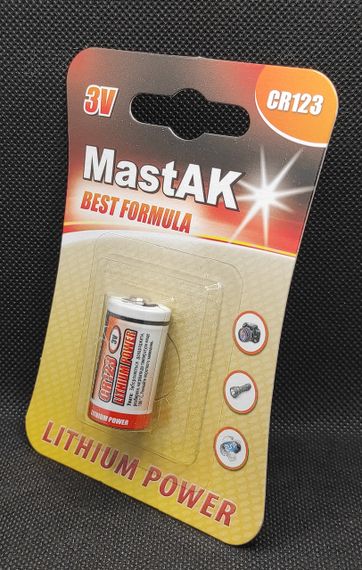 Літієва батарейка MastAK CR123 | Зображення 1