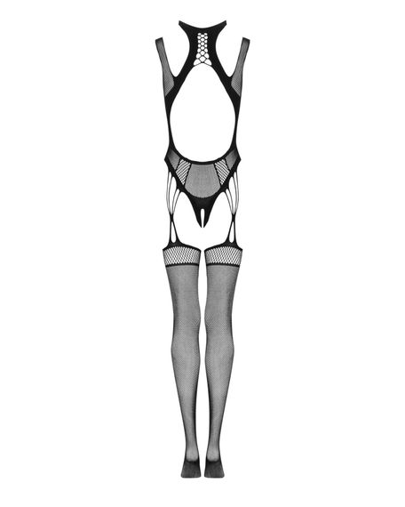 Ажурний бодістокінг з отворами Obsessive Bodystocking G327 black , чорний, комбінезон, з доступ, S/M/L | Зображення 5