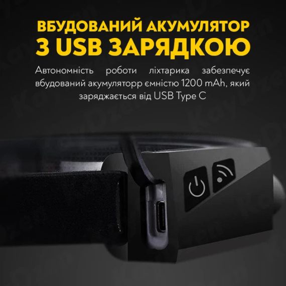 Налобний ліхтар акумуляторний LED ліхтарик | Зображення 7