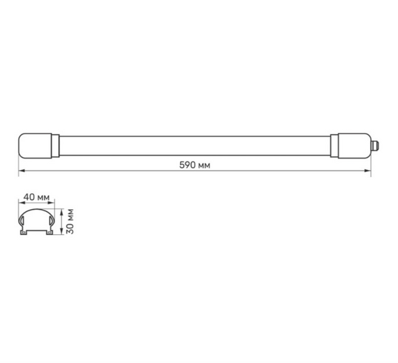 LED Світильник лінійний 18W 0,6м 6500К 220V IP65 TL-BNW-18066 Titanum | Зображення 2