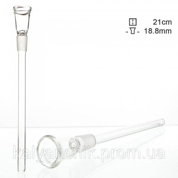 Чиллум скляний d  18.8 мм, L  21 см