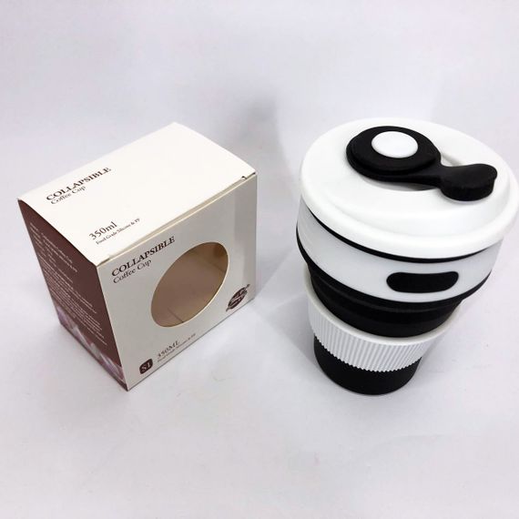 Кухоль туристичний (складний/силіконовий), складний термокухоль, складаний кухоль для кави. Колір: чорний | Зображення 4