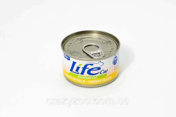 Вологий корм для котів LifeCat Chicken Fillets з курячим філе 85 г | Зображення 1
