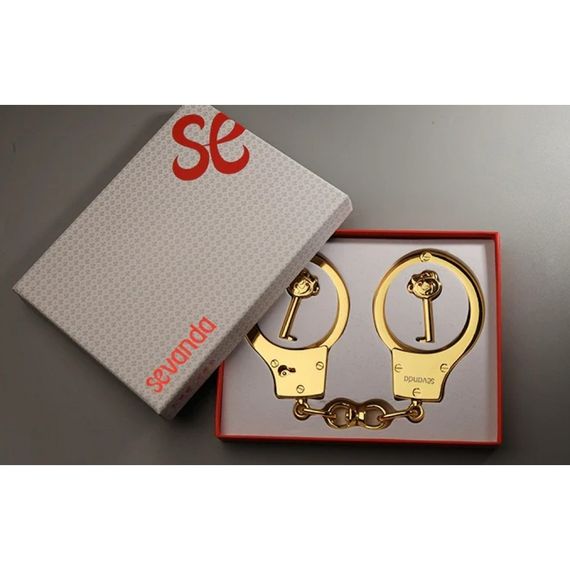 Наручники металеві позолочені масивні Lockink | Зображення 7