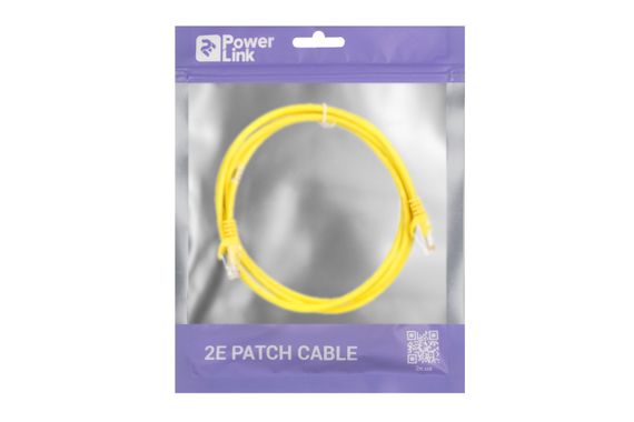 Патч-корд 2E Cat 5e,UTP,RJ45, 26AWG ,7/0.16 CCA, 1.50 m, PVC,Yellow (2E-PC5ECA-150YLW) | Зображення 2