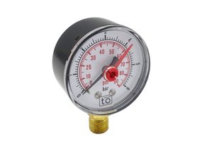 Манометр радіальний 1/4" Ø50 0-6 bar toHacocи 1/150