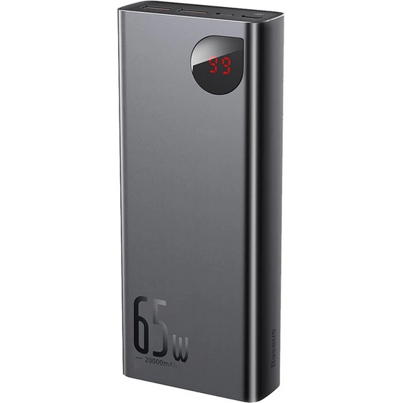 Повербанк Baseus Adaman Metal Digital Display Quick Charge Power Bank 20000mAh 65W Черный | Зображення 1