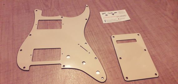 Пикгард бекплейт для электогитары HH Fender Stratocaster ST China бежевый на АМЕРИКУ | Зображення 1