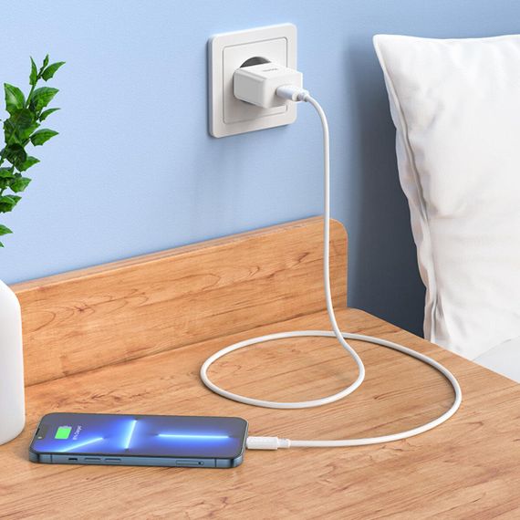 Мережевий зарядний пристрій HOCO C106A Leisure single port charger set(iP) 10.5W White | Зображення 7
