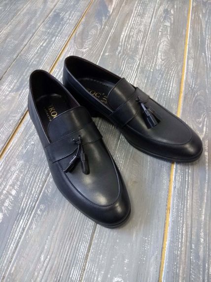 Шкіряні туфлі лофери чорні  - 44 розмір | Зображення 1